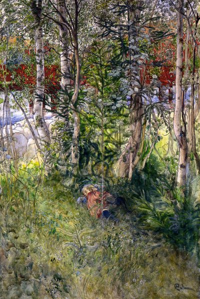 緑の昼寝 作： Carl Larsson